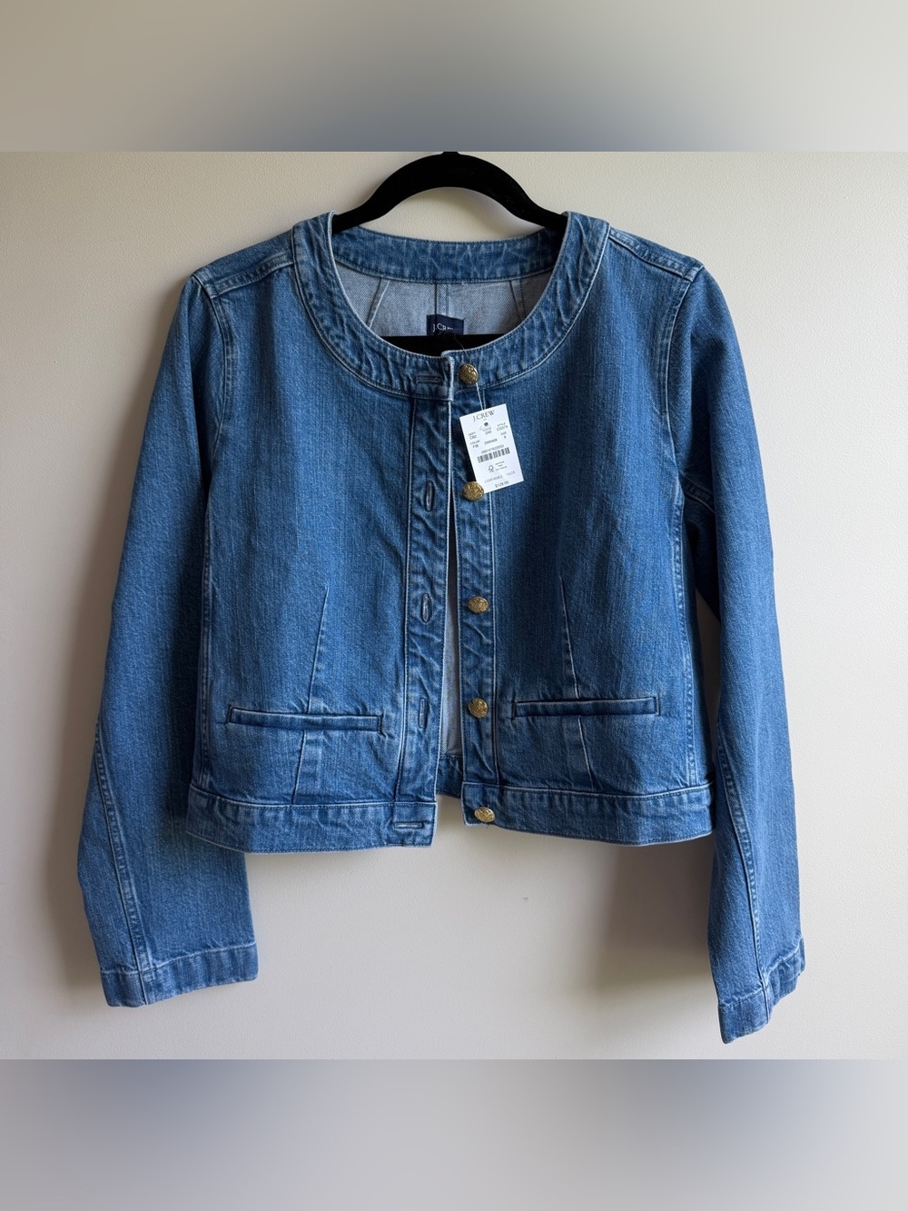 J.Crew Lady Louisa Cropped Denim Jacket Women’s Size 8 - Picture 3 of 11